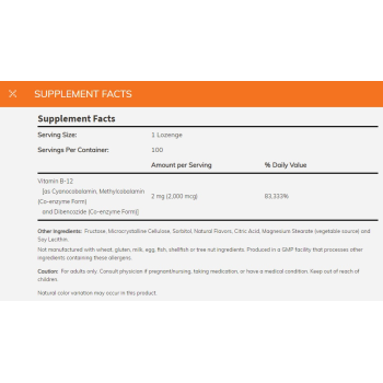 Vitamin B-12 2000mcg 100 pas.