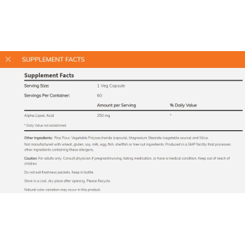 Alpha Liic Acid 250mg 60vcaps