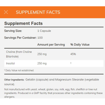 Choline & Inositol 250/250mg 100 vcaps