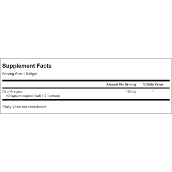 Oregano Oil 10:1 Extract 150 mg 120 sgels