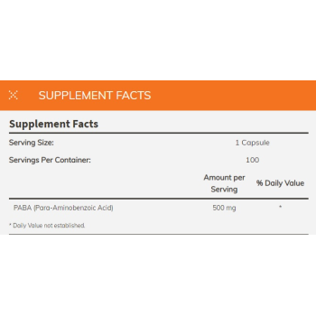 PABA (kwas paraaminobenzoesowy) 500 mg 100 kaps.