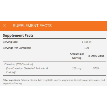 GTF Chromium 200 mcg 100 tabs