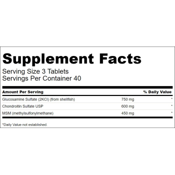 Glucosamine, Chondroitin & MSM 400/200/150 120 tabs