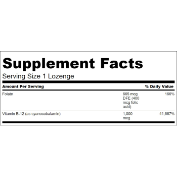 Vitamin B-12 with Folate - 60 loz. Strawberry Flavour