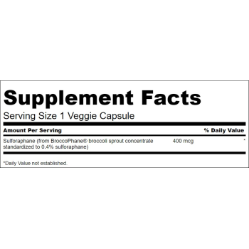 Sulforaphane from Broccoli Sprout Extract 400 mg 60 vcaps