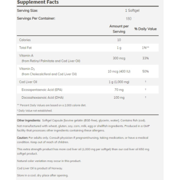 Cod Liver Oil 1000mg 90 sgels