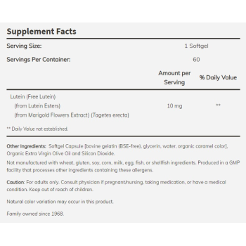 Lutein (from esters) 10 mg 60 sgels