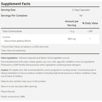 Licorice Root 450 mg 100 vcaps