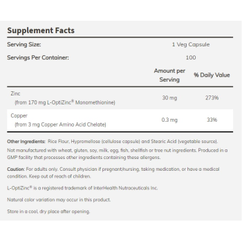 Now Foods L-Optizinc® + Copper 100 vcaps