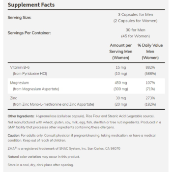 ZMA (Cynk, Magnez, Witamina B6) 90 kaps.