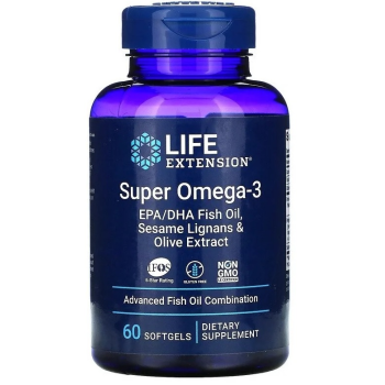 Life Extension Super Omega-3 with Sesame Lignans & Olive Extract 120 sgels