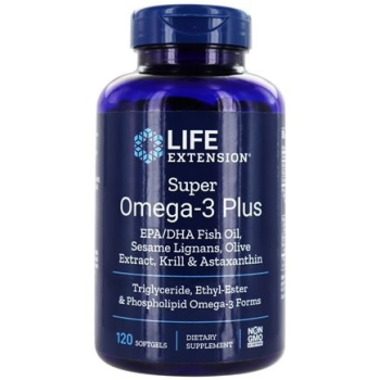 Life Extension Super Omega-3 z lignanami sezamowymi, ekstraktem z oliwy, krylem oraz astaksantyną 120 sgels