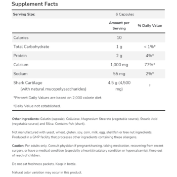 Now Foods Shark Cartilage 750mg 100 caps