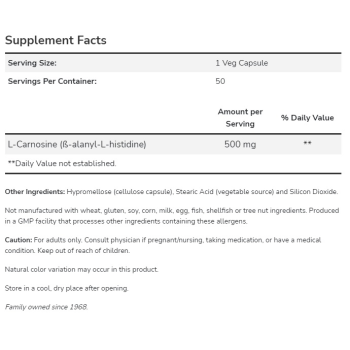 Now Foods L-Carnosine 500mg 50 caps