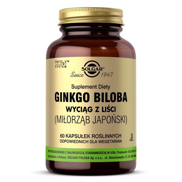 Solgar PL Ginkgo Biloba (Miłorząb japoński) 60 kaps