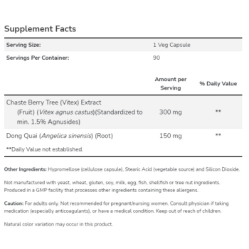 Now Foods Chaste Berry Extract 300 mg 90 vcaps