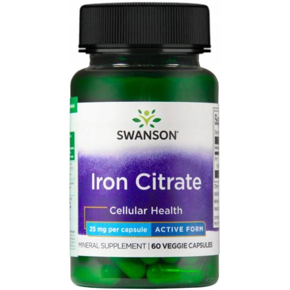 Swanson Iron Citrate 25 mg 60 vcaps