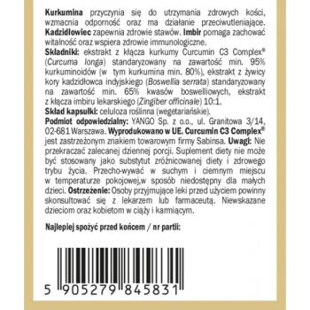 Yango Kurkumina, Kadzidłowiec i Imbir 90 kaps.