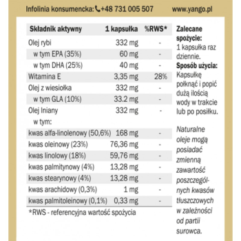 Yango Omega 3-6-9 1000 mg 60 kaps.