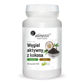 Aliness Węgiel aktywny z kokosa 300 mg 100 kaps.