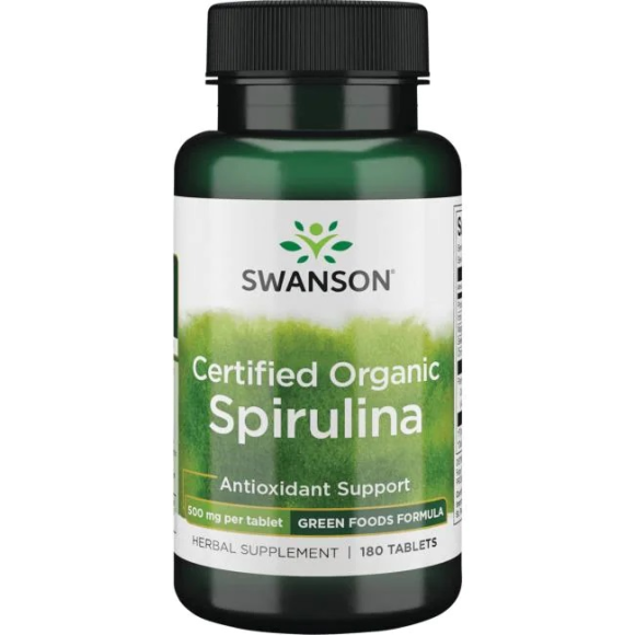 Swanson Certified organic Spirulina 500 mg 180 tabs