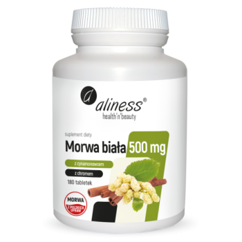 Aliness Morwa Biała (z cynamonowcem i chromem) 500 mg 180 tab.