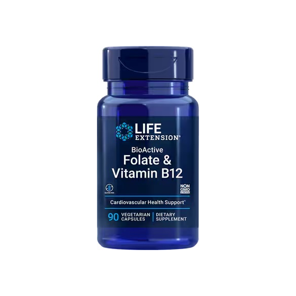 Life Extension BioActive Folate & Vitamin B12 90 vcaps