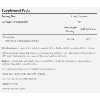 Magnesium Citrate 240 vcaps