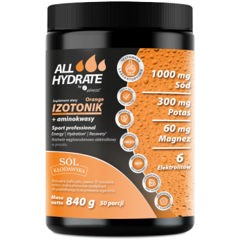 Aliness ALLHydrate, Isotonic Orange + amino acids 840g