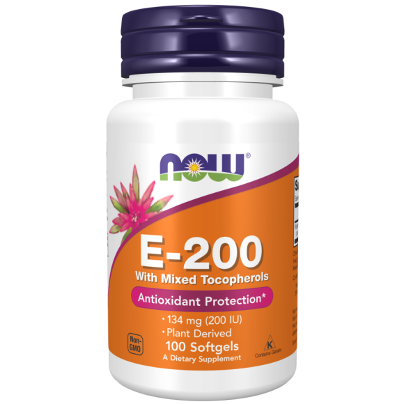 Now Foods Vitamin E-200 With Mixed Tocopherols 100 sgels