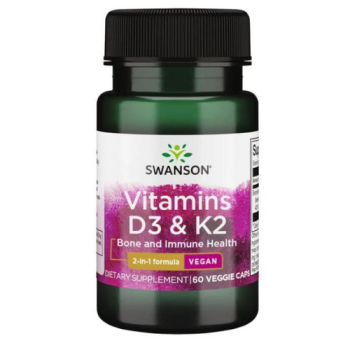 Swanson Vitamin D3 2000IU + K2 75mcg 60 vcaps