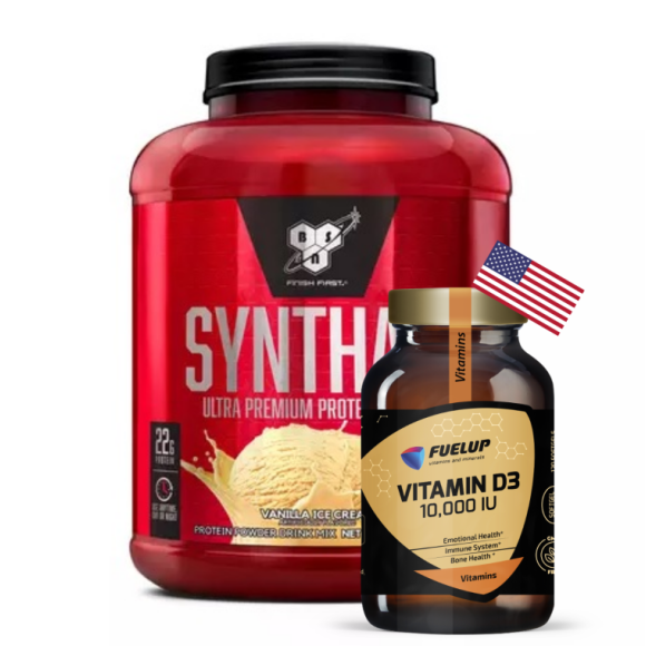 BSN Syntha 6 2270 g + Fuel Up Witamina D3 10000 IU 120 sgels