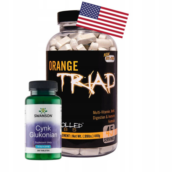 Controlled Labs Orange Triad wer. USA + Swanson Glukonian Cynku 30 mg 250 tab.